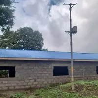 The rear view of the new building.